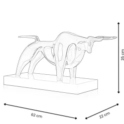 Table Top|Animals^Statues & Sculptures Raging Bull 35cm Anthracite Resin Indoor Sculpture