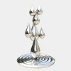 Giant|Floor Standing^Statues & Sculptures Raindrop Ripples 180cm Silver Metal Garden Sculpture