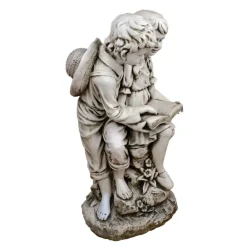 Children^Statues & Sculptures Reading Boy & Girl 88cm Stone Resin Garden Statue