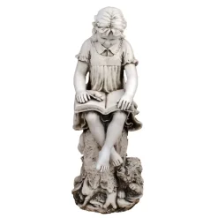 Children^Statues & Sculptures Reading Girl 89cm Stone Resin Garden Statue