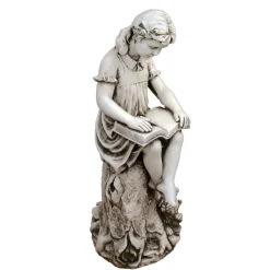 Children^Statues & Sculptures Reading Girl 89cm Stone Resin Garden Statue