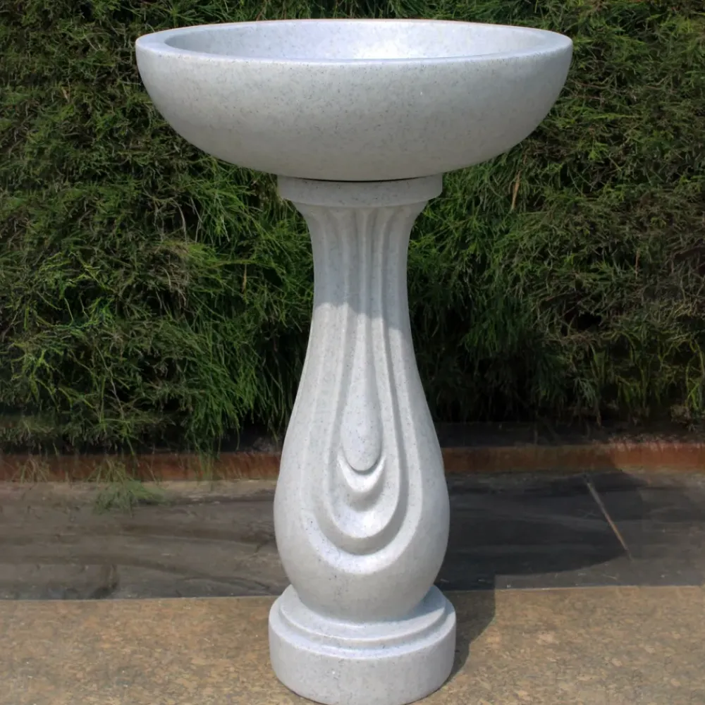 Bird Baths^Statues & Sculptures Redmire Modern Granite Resin Garden Birdbath