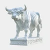Farm|Modern^Statues & Sculptures Regal Bull 120cm White Marble Garden Statue v1