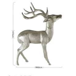 Table Top|Animals^Statues & Sculptures Regal Deer 70cm Metal Indoor Statue