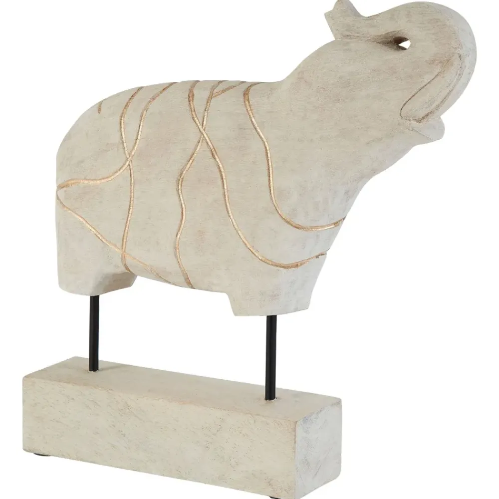 Table Top|Animals^Statues & Sculptures Regal Elephant 42cm Wood Indoor Statue