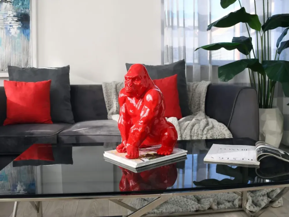 Table Top|Animals^Statues & Sculptures Regal Orangutan 38cm Red Resin Indoor Sculpture