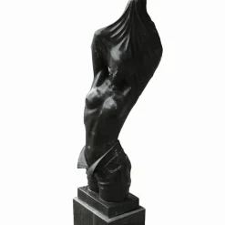 Contemporary|Modern^Statues & Sculptures Reveal Black Marble 170cm Garden Statue on Pedestal
