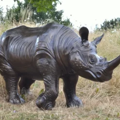 Wildlife^Statues & Sculptures Rhino Bronze Metal Garden Statue
