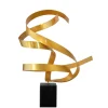 Table Top|Abstract^Statues & Sculptures Ribbon Dance 62cm Yellow Metal Indoor Sculpture
