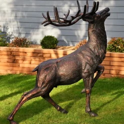 Stags & Deers^Statues & Sculptures Royal Deer 168cm Bronze Metal Garden Statue