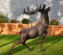 Stags & Deers^Statues & Sculptures Royal Deer 168cm Bronze Metal Garden Statue