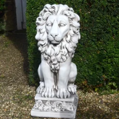 Wildlife|Lions^Statues & Sculptures Royal Lion Antique Stone Garden Statue