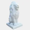 Lions|Modern^Statues & Sculptures Royal Lion 120cm White Marble Garden Statue