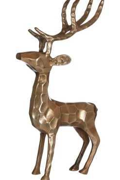 Table Top|Animals^Statues & Sculptures Royal Stag 50cm Gold Metal Indoor Statue