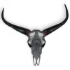 Wall Art|Animals^Statues & Sculptures Sacred Buffalo 63cm Silver Resin Wall Sculpture