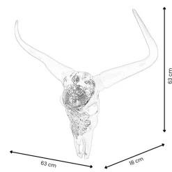 Wall Art|Animals^Statues & Sculptures Sacred Buffalo 63cm Silver Resin Wall Sculpture