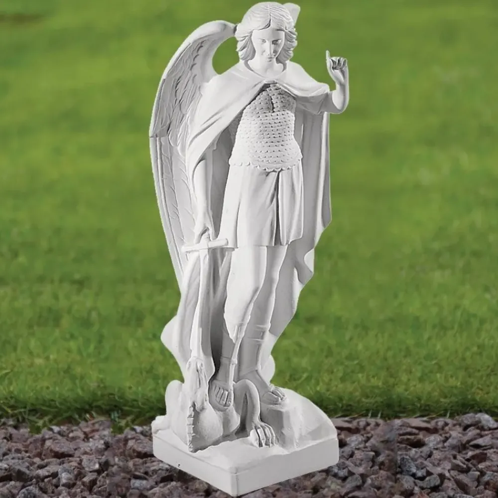 Angel^Statues & Sculptures Saint Michael 58cm Marble Resin Garden Statue