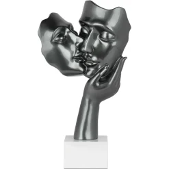 Figurative|Table Top^Statues & Sculptures Secret Kiss 50cm Anthracite Resin Indoor Sculpture