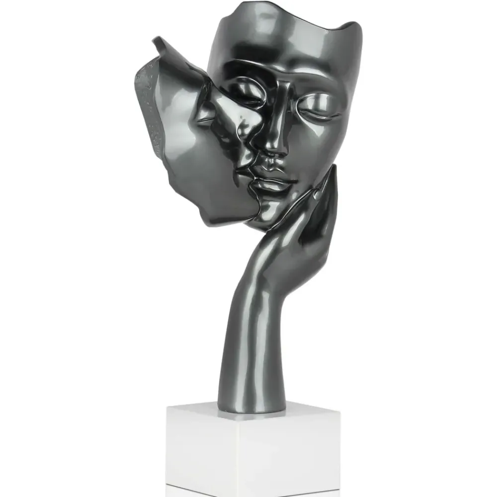 Figurative|Table Top^Statues & Sculptures Secret Kiss 50cm Anthracite Resin Indoor Sculpture