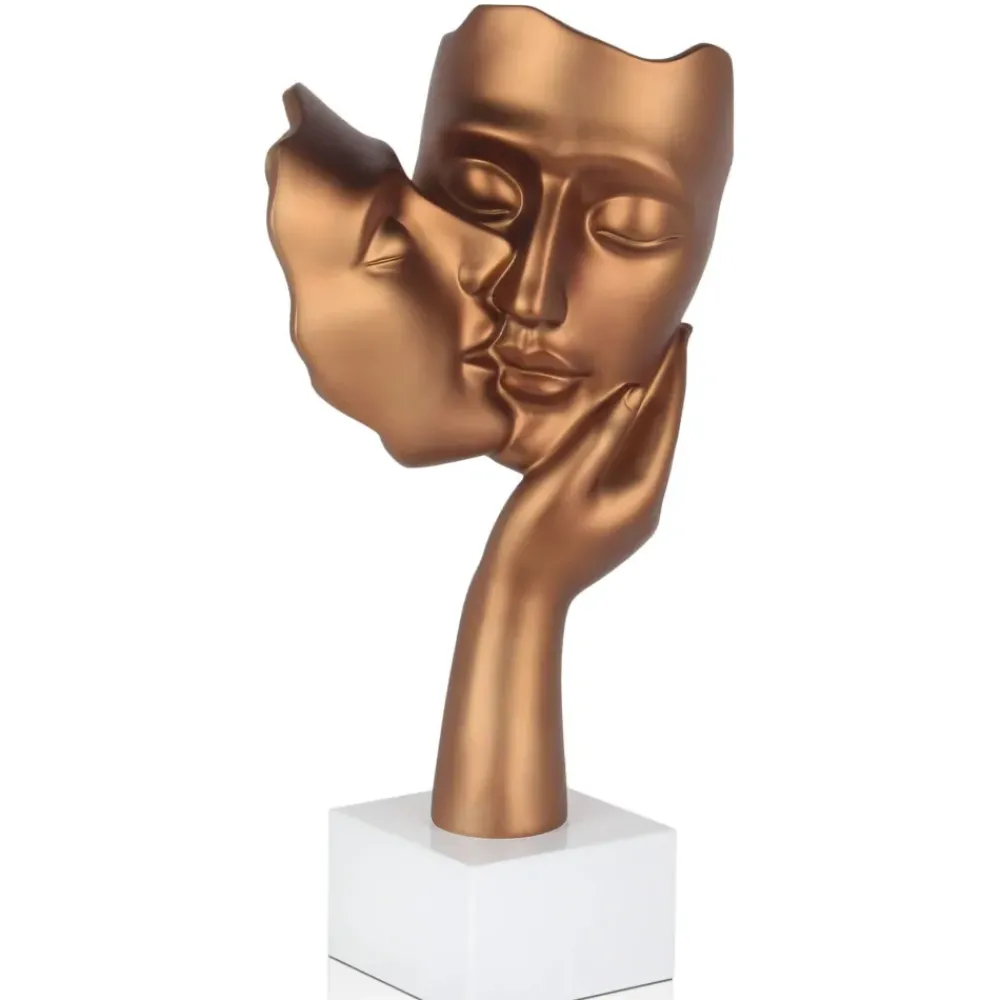 Figurative|Table Top^Statues & Sculptures Secret Kiss 50cm Bronze Resin Indoor Sculpture