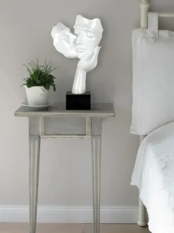 Figurative|Table Top^Statues & Sculptures Secret Kiss 50cm White Resin Indoor Sculpture