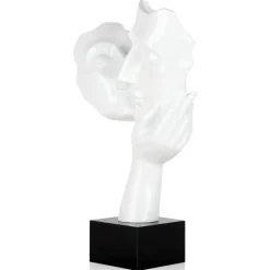 Figurative|Table Top^Statues & Sculptures Secret Kiss 50cm White Resin Indoor Sculpture