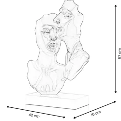 Figurative|Table Top^Statues & Sculptures Secret Lovers 57cm Anthracite Resin Indoor Sculpture