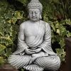 Buddha^Statues & Sculptures Serene Thai Stone Buddha Garden Ornament