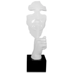 Figurative|Table Top^Statues & Sculptures Silent Warrior 48cm White Resin Indoor Sculpture