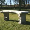Stone Benches^Statues & Sculptures Single Curved Plain Stone Bench - Large Garden Benches