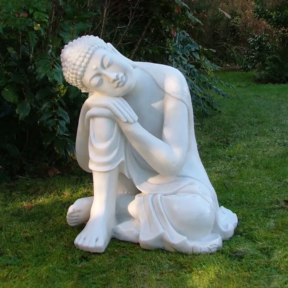Buddha^Statues & Sculptures Sleeping Buddha 60cm Marble Resin Garden Ornament