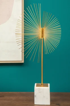 Table Top|Abstract^Statues & Sculptures Solar Flare 66cm Gold Metal Indoor Sculpture