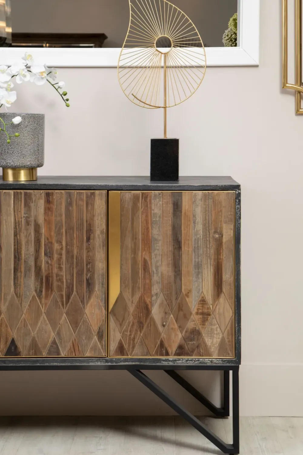 Table Top|Abstract^Statues & Sculptures Solar Interlace 70cm Gold Metal Indoor Sculpture