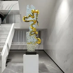 Floor Standing|Abstract^Statues & Sculptures Sonic Pulse 120cm Silver Metal Garden Sculpture