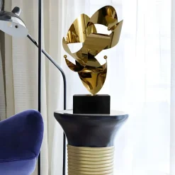 Table Top|Abstract^Statues & Sculptures Spacial Drift 57cm Gold Metal Indoor Sculpture