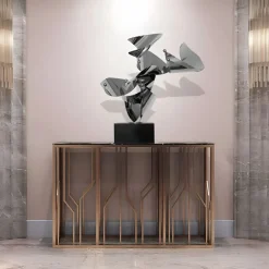 Table Top|Abstract^Statues & Sculptures Spacial Drift 59cm Silver Metal Indoor Sculpture