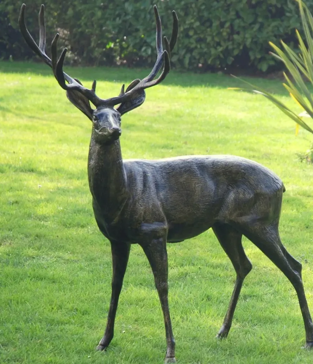 Stags & Deers^Statues & Sculptures Stag Doe & Fawn Collection Bronze Metal Garden Statues