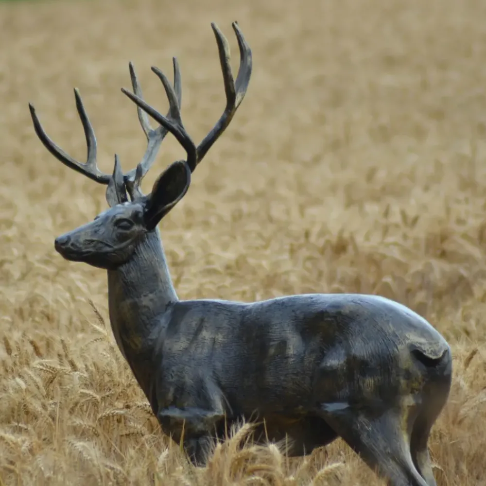 Stags & Deers^Statues & Sculptures Stag Doe & Fawn Collection Bronze Metal Garden Statues