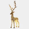 Wildlife|Stags & Deers^Statues & Sculptures Starlight Stag 212cm LED Gold Metal Garden Sculpture