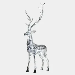 Wildlife|Stags & Deers^Statues & Sculptures Starlight Stag 212cm LED Silver Metal Garden Sculpture