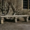 Stone Benches^Statues & Sculptures Straight Plain Double Stone Garden Bench