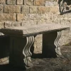 Stone Benches^Statues & Sculptures Straight Plain Stone Garden Bench