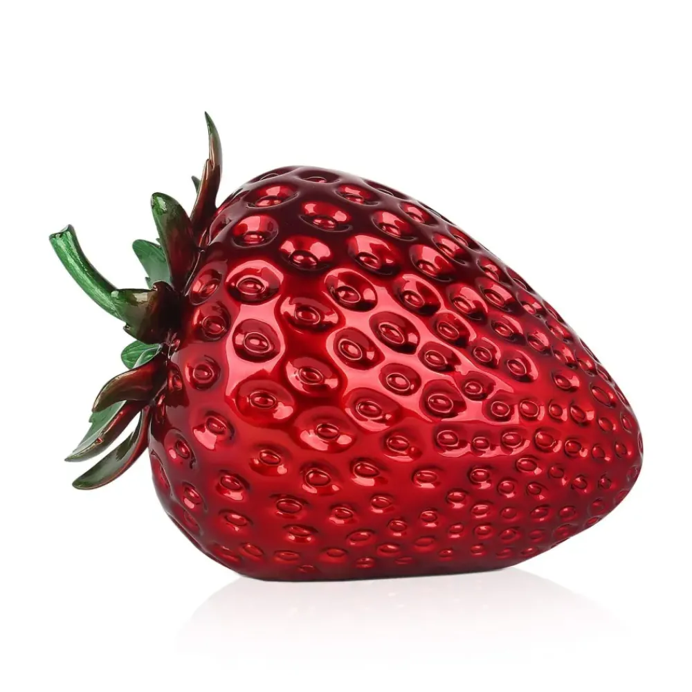 Table Top|Contemporary^Statues & Sculptures Strawberry Pop 31cm Red Resin Indoor Sculpture