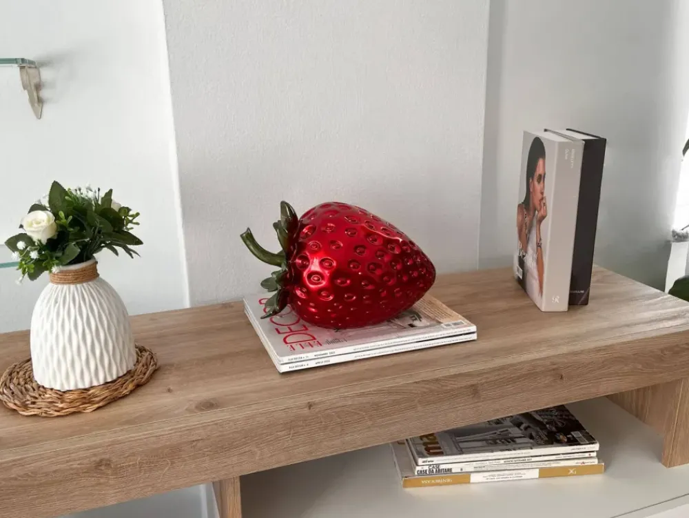 Table Top|Contemporary^Statues & Sculptures Strawberry Pop 24cm Red Resin Indoor Sculpture