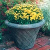 Large|Round^Statues & Sculptures Thatched Urn Stone Garden Planter