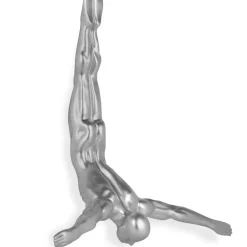 Figurative|Wall Art^Statues & Sculptures The Diver 55cm Silver Resin Wall Sculpture