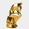 Floor Standing|Low Poly^Statues & Sculptures The Thinker 130cm Gold Geometric Metal Garden Sculpture