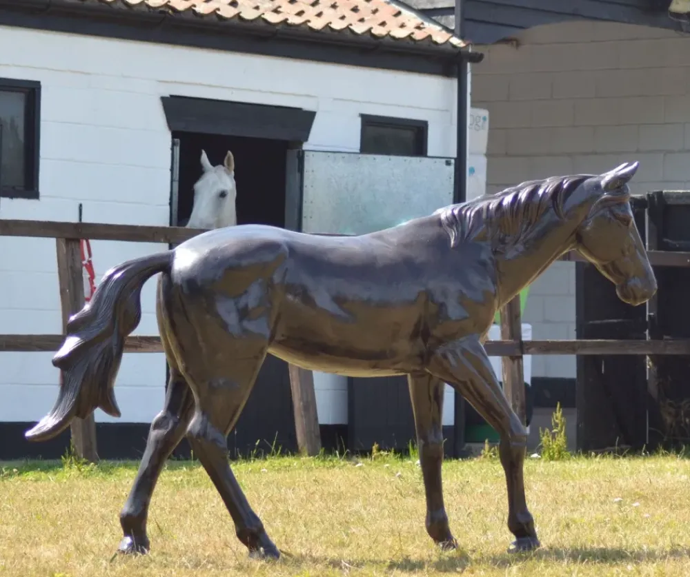 Horses^Statues & Sculptures Thoroughbred Horse Life-Size Bronze Metal Garden Statue