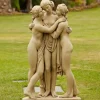 Greek^Statues & Sculptures Three Graces Bathstone Stone Garden Statue