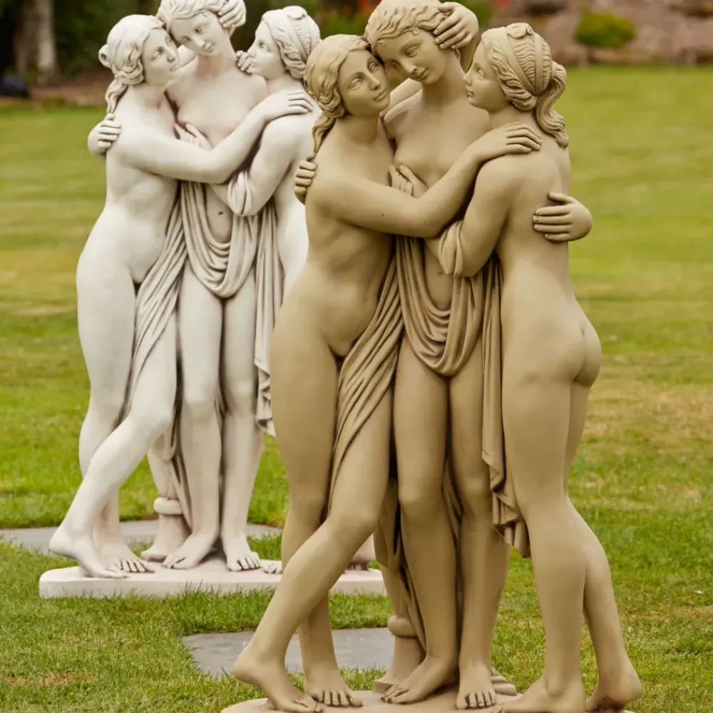Greek^Statues & Sculptures Three Graces Portland Stone Garden Statue